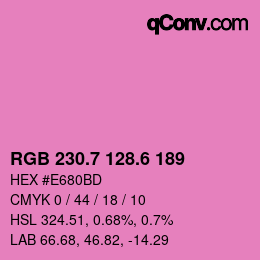 カラーコード: RGB 230.7 128.6 189 | qconv.com