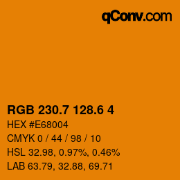 カラーコード: RGB 230.7 128.6 4 | qconv.com