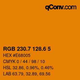 カラーコード: RGB 230.7 128.6 5 | qconv.com