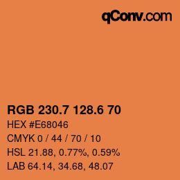 カラーコード: RGB 230.7 128.6 70 | qconv.com