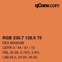 カラーコード: RGB 230.7 128.6 75 | qconv.com