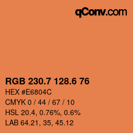 カラーコード: RGB 230.7 128.6 76 | qconv.com
