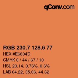 カラーコード: RGB 230.7 128.6 77 | qconv.com