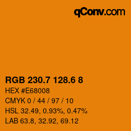 カラーコード: RGB 230.7 128.6 8 | qconv.com