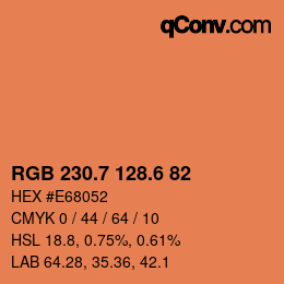 カラーコード: RGB 230.7 128.6 82 | qconv.com