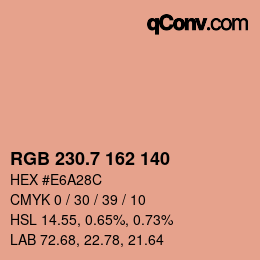 カラーコード: RGB 230.7 162 140 | qconv.com