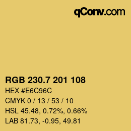 カラーコード: RGB 230.7 201 108 | qconv.com