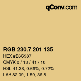 カラーコード: RGB 230.7 201 135 | qconv.com
