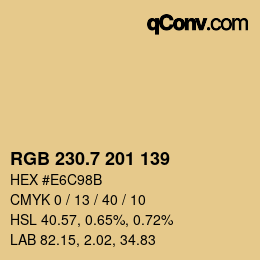 カラーコード: RGB 230.7 201 139 | qconv.com