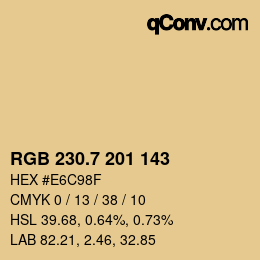 カラーコード: RGB 230.7 201 143 | qconv.com