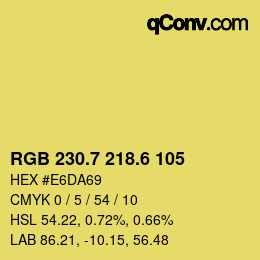 カラーコード: RGB 230.7 218.6 105 | qconv.com