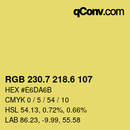 カラーコード: RGB 230.7 218.6 107 | qconv.com