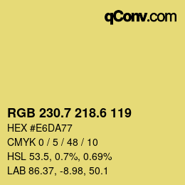 カラーコード: RGB 230.7 218.6 119 | qconv.com