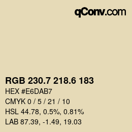 カラーコード: RGB 230.7 218.6 183 | qconv.com
