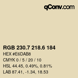 カラーコード: RGB 230.7 218.6 184 | qconv.com