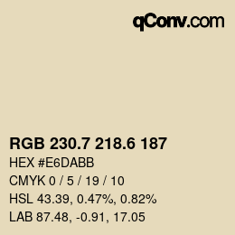 カラーコード: RGB 230.7 218.6 187 | qconv.com