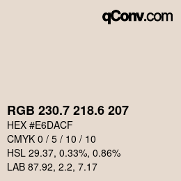 カラーコード: RGB 230.7 218.6 207 | qconv.com