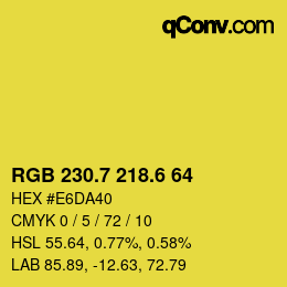 カラーコード: RGB 230.7 218.6 64 | qconv.com
