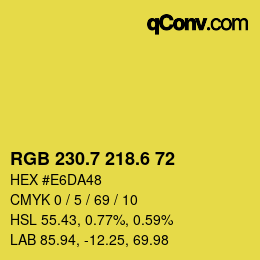カラーコード: RGB 230.7 218.6 72 | qconv.com