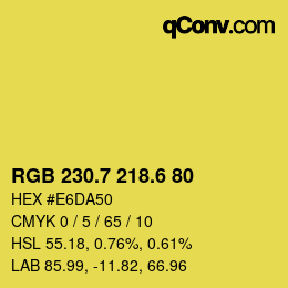 カラーコード: RGB 230.7 218.6 80 | qconv.com