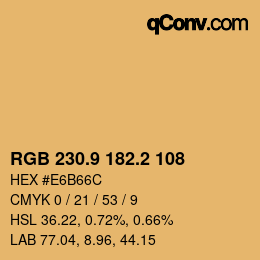 Color code: RGB 230.9 182.2 108 | qconv.com