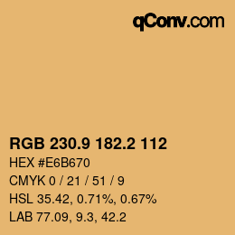 Color code: RGB 230.9 182.2 112 | qconv.com