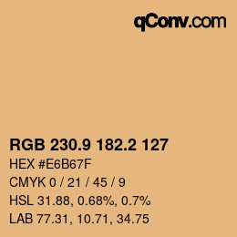 Color code: RGB 230.9 182.2 127 | qconv.com