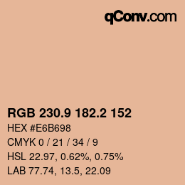 Color code: RGB 230.9 182.2 152 | qconv.com