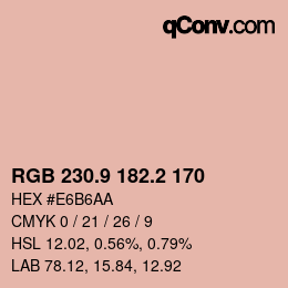 Color code: RGB 230.9 182.2 170 | qconv.com