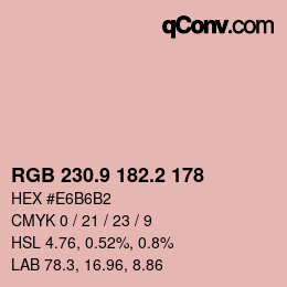 Color code: RGB 230.9 182.2 178 | qconv.com