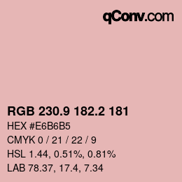 Color code: RGB 230.9 182.2 181 | qconv.com