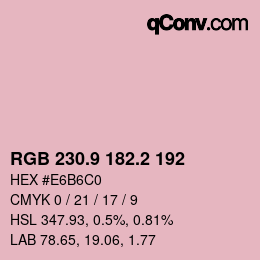 Color code: RGB 230.9 182.2 192 | qconv.com