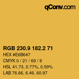 Color code: RGB 230.9 182.2 71 | qconv.com