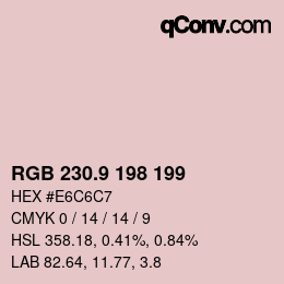 カラーコード: RGB 230.9 198 199 | qconv.com