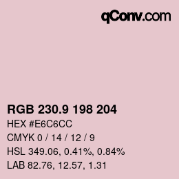 Color code: RGB 230.9 198 204 | qconv.com