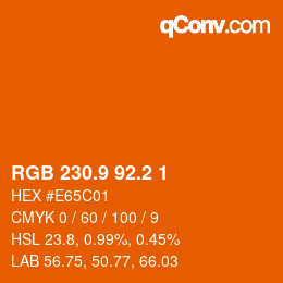 カラーコード: RGB 230.9 92.2 1 | qconv.com