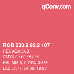 カラーコード: RGB 230.9 92.2 107 | qconv.com
