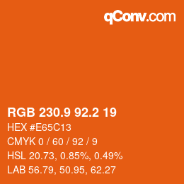 Color code: RGB 230.9 92.2 19 | qconv.com