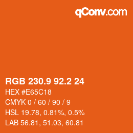 Color code: RGB 230.9 92.2 24 | qconv.com