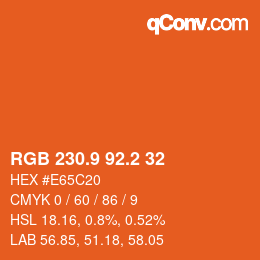 Color code: RGB 230.9 92.2 32 | qconv.com