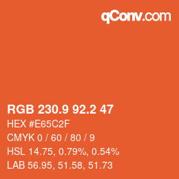 Color code: RGB 230.9 92.2 47 | qconv.com