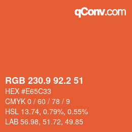 Código de color: RGB 230.9 92.2 51 | qconv.com