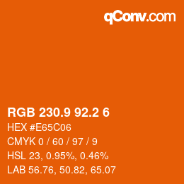 カラーコード: RGB 230.9 92.2 6 | qconv.com