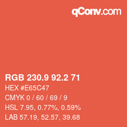 Color code: RGB 230.9 92.2 71 | qconv.com
