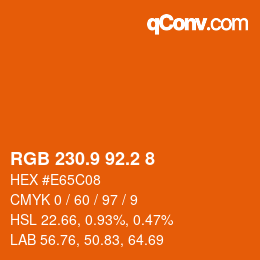カラーコード: RGB 230.9 92.2 8 | qconv.com
