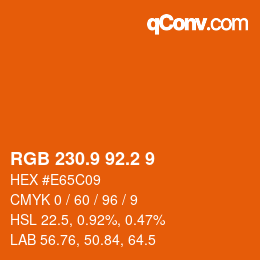 カラーコード: RGB 230.9 92.2 9 | qconv.com