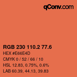 カラーコード: RGB 230 110.2 77.6 | qconv.com