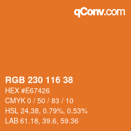 カラーコード: RGB 230 116 38 | qconv.com