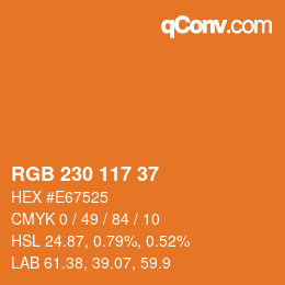 Code couleur: RGB 230 117 37 | qconv.com