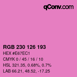 Farbcode: RGB 230 126 193 | qconv.com